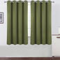 LEMOMO Olive Green Blackout Curtains 52 x 63 Inch Length/Set of 2 Curtain Panels/Thermal Insulated Room Darkening Blackout Curtains for Bedroom