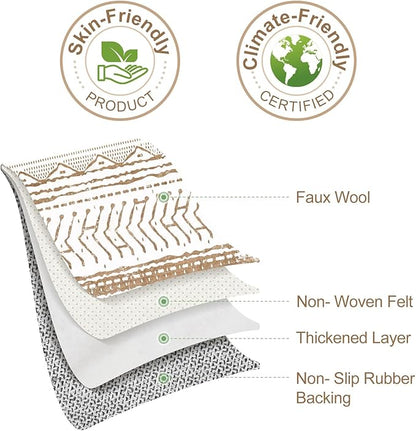 Nakagishi 6x9 Area Rugs Living Room: Washable Boho Large Neutral Soft Farmhouse Rug Stain Resistant Modern Indoor Floor Non-Slip Carpet for Bedroom Nursery Playroom Office Dining Dorm- White Brown