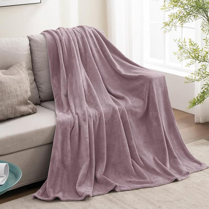 BEDELITE Fleece Blanket Dusky Violet Throw Blankets for Couch & Bed, Luxury Plush Cozy Fuzzy Blanket 50x60 inches, Super Soft Warm Lightweight Throw Blanket for Travel Camping