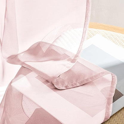 MIULEE Blush Pink Sheer Curtains 108 Inches Long, 4 Panels Set, Light Filtering Rod Pocket Voile Drapes for Living Room and Bedroom, Airy Soft Fabric Window Treatments, 42 x 108 Inches