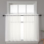 Chyhomenyc Sheer Curtains Tiers 2 Pieces Set, Light Filtering Small Curtains 24 in Length, Short Bathroom Living Room Cafe Basement Voile Window Curtains, Rod Pocket, 42W x 24L Inches, Ivory