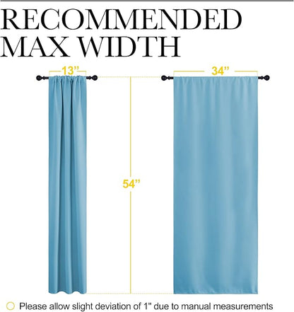 NICETOWN Kitchen Curtains for Small Windows, Privacy Thermal Insulated Blackout Curtains & Drapes for Boys Room (Teal Blue, 34" Wide by 54" Long, 2 Pieces)