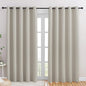 NICETOWN Blackout Draperies Curtains for Kids Room, Window Treatment Thermal Insulated Solid Grommet Blackout Drape Panels for Bedroom (Natural, Set of 2, 70 by 84 inches)