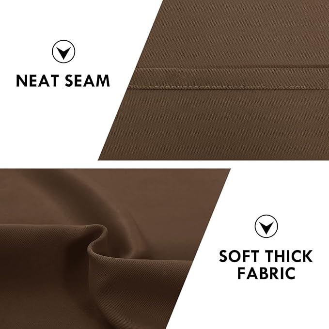 DWCN Blackout Curtains for Bedroom – Rod Pocket Thermal Insulated Noise Reducing Noise Reducing Drapes for Living Room, W 60 x L 63 Inch, 2 Panels, Brown
