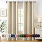 MIULEE Cream Beige Blackout Curtains for Bedroom Living Room 72 Inches Long 2 panels, Thermal Insulated Room Darkening Drapes Solid Grommet Noise Reducing Light Blocking Window Curtains W40 x L72 Inch