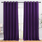 NICETOWN Kitchen Blackout Curtains and Drapes - Triple Weave Energy Saving Thermal Insulated Solid Grommet Blackout Panels for Patio (1 Pair, 66 inches by 90 Inch, Royal Purple)