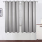 LEMOMO Light Grey Blackout Curtains 66 x 63 Inch Length/Set of 2 Curtain Panels/Thermal Insulated Room Darkening Blackout Curtains for Bedroom