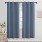 NICETOWN Stone Blue Blackout Curtains for Living Room, Window Treatment Thermal Insulated Room Darkening Grommet Drapes Sound Dampening for Bedroom, 2 Panels, W37 x L72