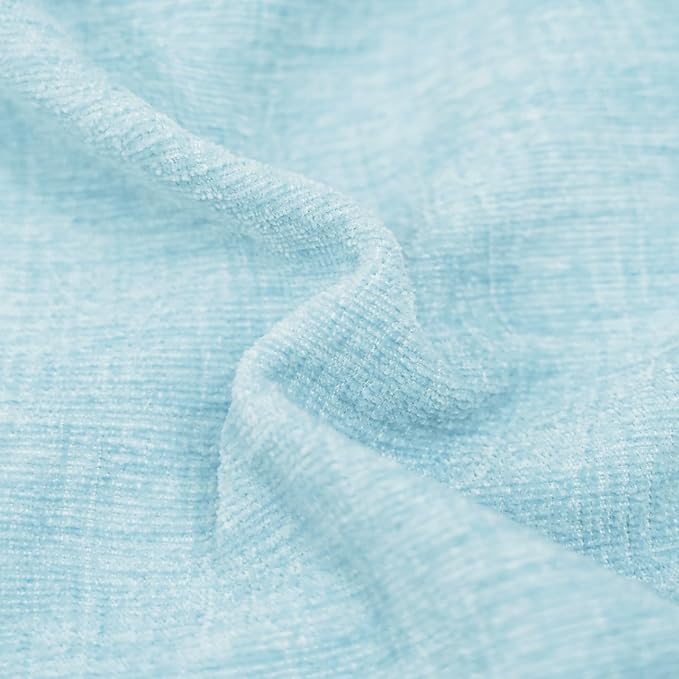 CaliTime Throw Pillow Covers Decorative 26 X 26 Inches Pack of 2 Cozy Chenille Cushion Cases for Couch Sofa Bed Living Room Home Light Blue Grey