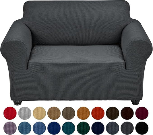 Joccun Stretch Chair Couch Cover,1-Piece Sofa Slipcover Spandex Jacquard Fabric Sofa Covers with Elastic Bottom,Washable Furniture Protector for Dogs,Cats,Kids(Armchair,Charcoal)