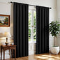 CUCRAF Black Blackout Curtains 90 inch Length 2 Panels Set, Rod Pocket Room Darkening Drapes for Bedroom Living Room, Insulated Thermal Light Blocking Window Curtain (W52 x L90 Inch)