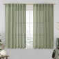 LAMIT Sage Green Linen Curtains 54 Inch Length 2 Panels, Light Filtering Panels Back Tab and Rod Pocket Neutral Drapes for Kitchen/Window/Bedroom, 52 x 54 Inch
