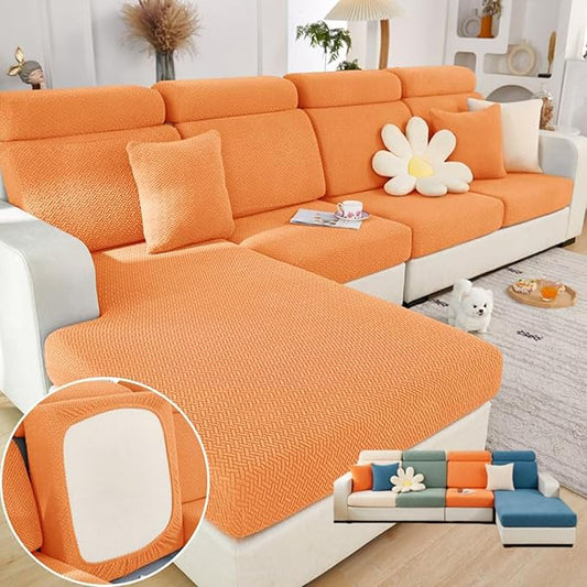 Soothing Home Sofa Covers, Sofa Hero Covers, Wear-Resistant Universal Couch Covers Washable Stretch Sectional Couch Cushion Covers (Orange,Large Double Seat Cover)
