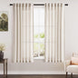 Beige Linen Curtains 63 Inches Long for Bedroom Back Tab Light Filtering Privacy Sheer Curtains Modern Farmhouse Coastal Decor Linen Cotton Textured Gauze Curtain for Bathroom 2 Panel Set 42x63