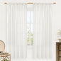 LAMIT Ivory White Linen Curtains 72 inches Long for Living Room, Soft Thick Light Filtering Rod Pocket Privacy Window Treatments Drapes for Bedroom/Dinging Room, 2 Panels Set, 52 x 72 Inch