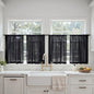 MIULEE Short Curtains 30 Inches Long, 4 Panels Set, Light Filtering Half Window Tier Black Sheer Curtains for Kitchen/Bathroom, 42W x 30 Inches