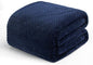 Exclusivo Mezcla Fleece Bed Blanket Twin Size, Super Soft and Warm Blankets for Couch, Sofa and Bed Waffle Textured, Cozy, Fuzzy and Lightweight (Navy Blue, 60x80 inches)