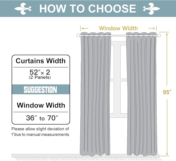 ChrisDowa Grommet Room Darkening Curtains for Bedroom and Living Room - 2 Panels Set Thermal Insulated Blackout Curtains (Teal, 52W x 95L)