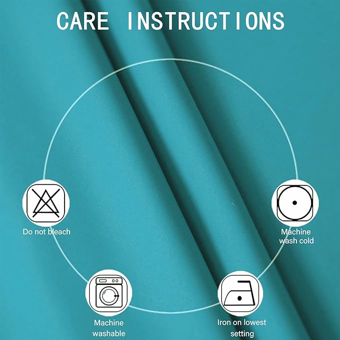 LEMOMO Blackout Curtains 66 x 72 Inch Long Teal Curtains Set of 2 Panels Room Darkening Curtains for Bedroom and Living Room