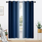 Yakamok Blue and Greyish White Ombre Curtains, Room Darkening Gradient Color Curtains for Bedroom, Light Blocking Thermal Insulated Window Drapes for Living Room(2 Panels, 42x72 Inch)