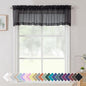 Aiyufeng 2 Panels Black Sheer Valance 14 Inch Length, Short Black Sheer Curtains for Bedroom, 14 Inches Kitchen Curtains for Small Window, Dual Rod Pocket (40 by 14 Inches Long)