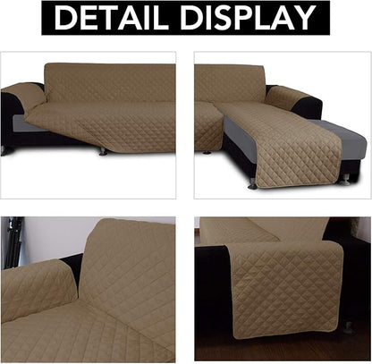 Easy-Going L Shape Sofa Slipcover - Sectional Couch Cover With Chaise Lounge - Reversible Furniture Protector for Pets, Kids, Children, Dogs, Cats (Small, Camel/Camel)