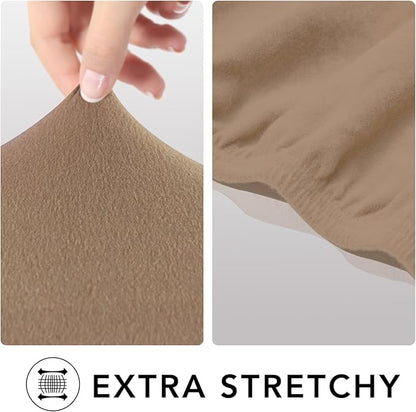 PureFit Super Stretch Sofa Slipcover – Spandex Non Slip Soft Couch Sofa Cover, Washable Furniture Protector with Non Skid Foam and Elastic Bottom for Kids, Pets (Oversized Loveseat, Camel)