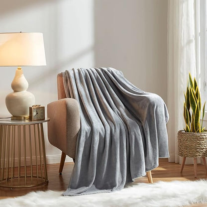 KMUSET Fleece Blanket Twin Size Grey Lightweight Throw Blanket Super Soft Cozy Microfiber Blanket Factory Shop