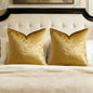 GIGIZAZA Gold Velvet Pillow Covers 26x26, Pack of 2 Throw Pillows Square Covers Modern Decorative Big Pillows Cases for Living Room Couch Vintage Cushion Covers