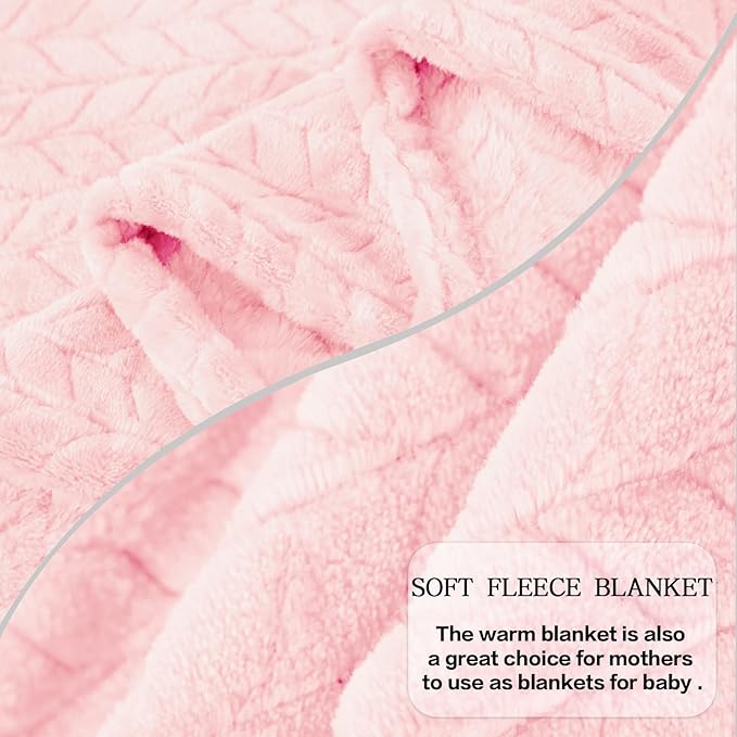 inhand Super Soft Pink Cute Throw Blanket, Cozy Plush Fleece Blanket Throw Size, Washable Lightweight Flannel Blankets Throw for All Season(50”x60”, Baby Pink)