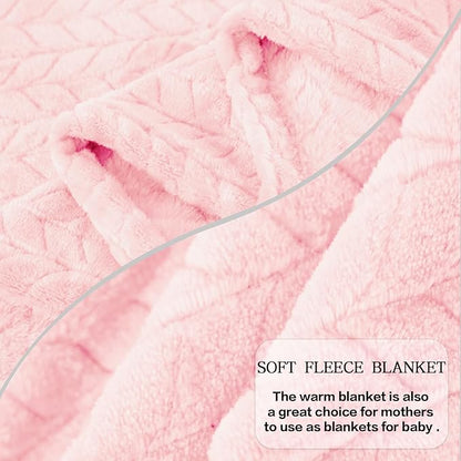 inhand Super Soft Pink Cute Throw Blanket, Cozy Plush Fleece Blanket Throw Size, Washable Lightweight Flannel Blankets Throw for All Season(50”x60”, Baby Pink)