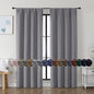 Simplebrand Ava Light Grey Blackout Curtains for Bedroom, 72 Inch Length, 2 Panels, Privacy Thermal Insulated Rod Pocket Curtains for Patio, French Door, W40 x L72 Inch