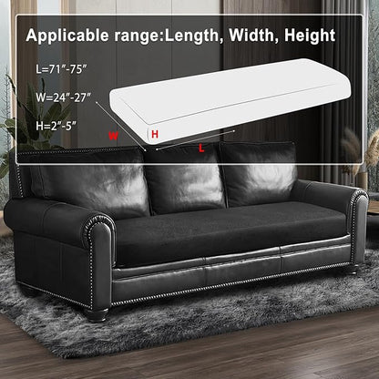 Leather Look Couch Cushion Covers Sofa Seat Slipcovers Sets Couches Furniture Protector for Sectional Armchair Loveseat Pets Kids Stretch Spandex Fabric (1 Cushion Sofa, Dark Grey)