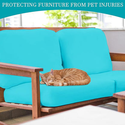 12 Pcs Stretch Patio Cushion Covers,Outdoor Couch Covers Replacement,Outdoor Couch & Sofa Slipcovers,for Patio Furniture Cushion Covers,Washable Reusable Furniture Protector (Sky Blue, Cover Only)