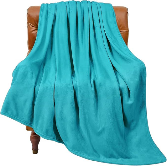 BEDELITE Fleece Blanket Teal Throw Blanket for Couch & Bed, Luxury Plush Cozy Fuzzy Blanket 50" x 60", Super Soft Warm Lightweight Throw Blanket for Travel Camping