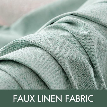 MIULEE Linen Texture Curtains for Bedroom Solid 100% Blackout Thermal Insulated Seafoam Green Curtains Grommet Room Darkening Curtains/Draperies for Living Room Nursery 52x120 Inch (2 Panels)