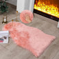 linmopm Faux Fur Rug Sheepskin Shag Fluffy Fuzzy Pink 2x3 ft Small Rugs for Bedroom Bedside Bed Floor Living Room Plush High-Density Cushion Carpet Super Sofa Cover