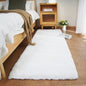 Ghouse Ultra Soft Faux Rabbit Fur Rug, Machine Washable Area Rugs for Bedroom Fluffy Rugs for Living Room, No-Shedding Carpet Sheepskin Rug White 2 x 6 Feet