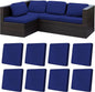 8Pcs Stretch Patio Cushion Covers,Outdoor Couch Covers Replacement,Outdoor Couch & Sofa Slipcovers,for Patio Furniture Cushion Covers,Washable Reusable Furniture Protector (Lake Blue, Cover Only)