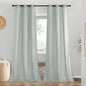 NICETOWN Linen Sage Green Window Curtains 84 inches Long, Grommet Thick Linen Blend Window Treatments Privacy Assured with Light Filtering for Bedroom/Living Room, W42 x L84