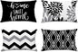Hexagram Geometric Black Pillow Covers 12x20 Set of 4, Decorative Outdoor Boho Modern Throw Pillow Covers, Home Sweet Home Farmhouse Cushion Case for Couch Sofa Bedroom Indoor Decor(No Insert)