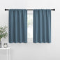 NICETOWN RV Blackout Curtains for Camper Windows, Smoky Blue, 34" x 36", Set of 2, Kitchen Curtains, Short Blackout Drapes, Thermal Insulated Rod Pocket Window Treatment Draperies for Nursery