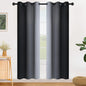 SimpleHome Ombre Room Darkening Curtains for Bedroom, Gradient Black to Grey White Light Blocking Thermal Insulated Grommet Window Curtain/Drapes for Living Room,2 Panels, 42x72 inches Length
