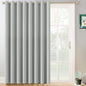 Yakamok Thermal Patio Door Curtains - Grey Blackout Room Darkening Door Blinds for Sliding Glass with Grommet Top, Split Room Divider Curtains (Light Grey, 100 inches W x 84 inches L)