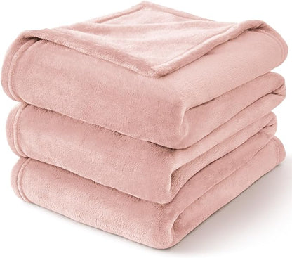 BEDELITE Fleece Blankets Queen Size Pink Morn Throw Blankets for Bed, Luxury Plush Cozy Fuzzy Blanket 90x90 inches, Super Soft Warm Lightweight Throw Blanket All Seasons Suitable