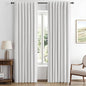 MIULEE 100% Blackout Linen Curtains for Bedroom, Heathered White Solid Luxury Decor Thermal Insulation Room Darkening Drapes for Living Room Nursery Back Tab Rod Pocket 42 x 63 Inches, 2 Panels
