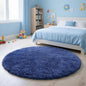 yulidayang Blue Fluffy Round Area Rugs for Living Room,6'X6'Shag Circle Area Rugs for Bedroom,Non Slip Fuzzy Plush Rug for Kids Room Boys Girls Room and Dorm Home Decor Rug