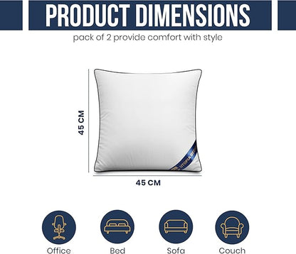 Utopia Bedding Throw Pillow Inserts (Pack of 2, White), 18 x 18 Inches Decorative Indoor Pillows for Sofa, Bed, Couch, Cushion Sham Stuffer