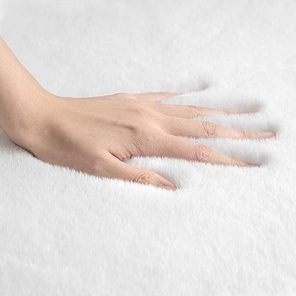 Ashler Faux Fur Rug, Ultra Soft Faux Rabbit Fur, White Area Rugs, 6 x 9 Feet Rectangle, Machine Washable Nursery Decor Throw Rugs for Bedroom, Kids Room, Living Room