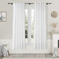 Nanspring White Curtains 72 Inch Length 2 Panels Set for Living Room Bedroom Back Tab Rod Pocket Boho Sheer White Cotton Textured Gauze Curtains Privacy for Dining Room Office 36x72